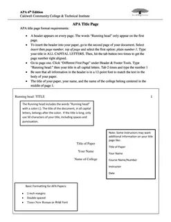 Comprehensive Cover Page For Research Paper Apa Format Model Download.