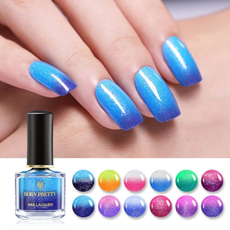 Лак который меняет. Лак для ногтей борн претти. лак для ногтей born pretty nail lacquer. лак меняющий цвет. термо гель лак для ногтей.