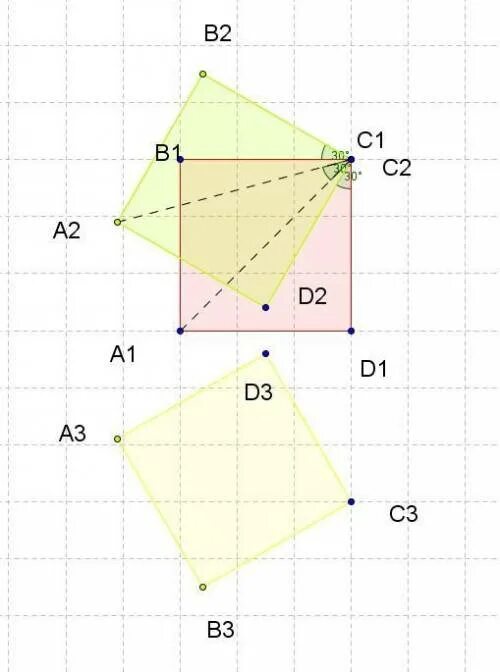 Квадрат АВСД. Поворот квадрата построение. Поворот квадрата симметрия. Построить симметричный квадрат (2). Параллельный перенос квадрата на вектор