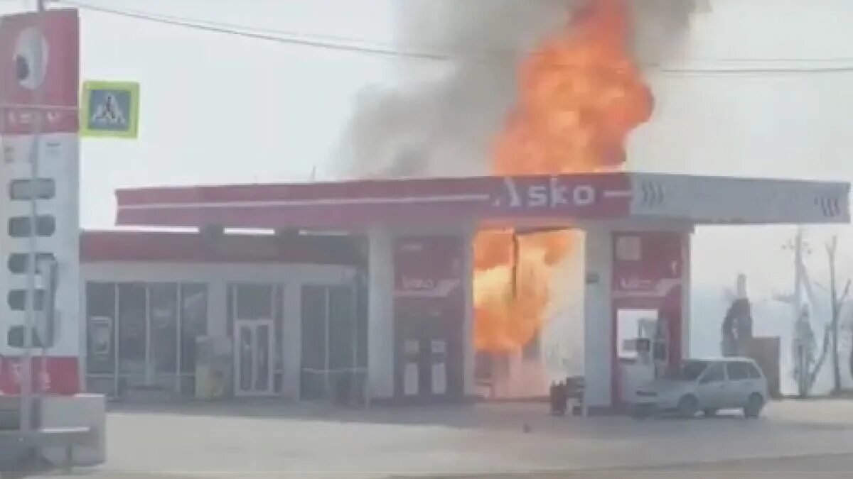 Пожар на АЗС Нефтеюганск 6 июля 2022. ACK АЗС. Аска заправка