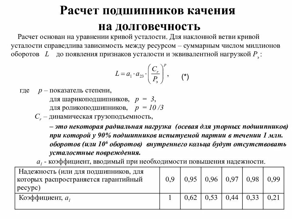 Расчет подшипников качения на долговечность. Расчет долговечности подшипника. Расчетная долговечность подшипника. Расчет динамической грузоподъемности подшипников качения.. Номинальный срок службы