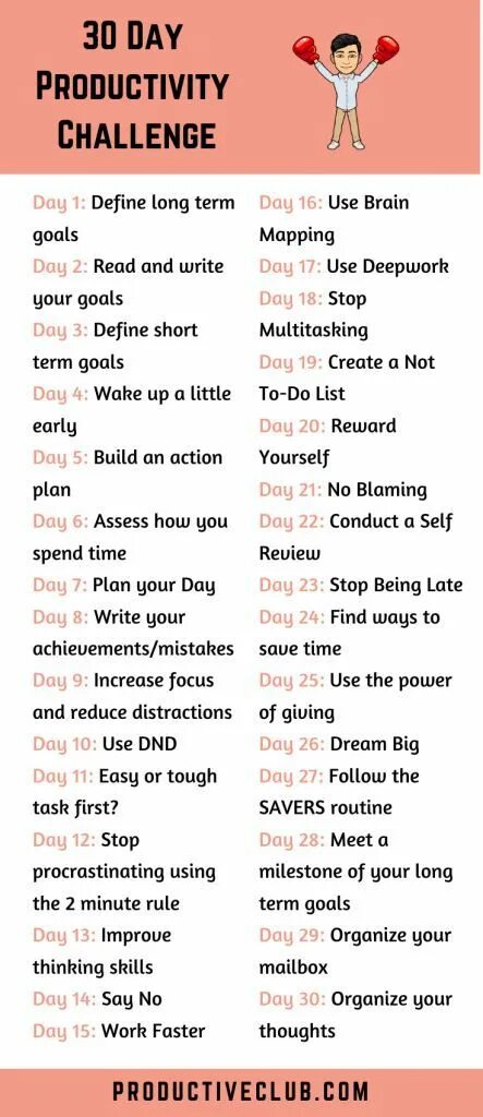 Код cats productivity tips. 30 day productivity challenge.