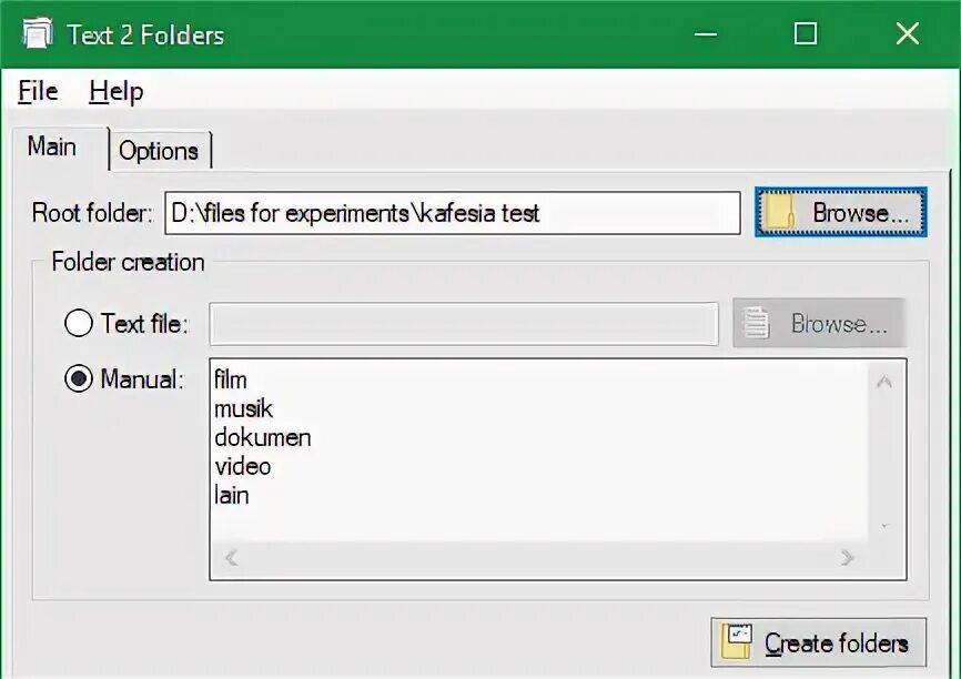 Folder text. Folder text