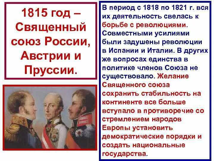 Священный союз страны. 1815 Год священный Союз. Россия в священном Союзе. Деятельность Священного Союза.