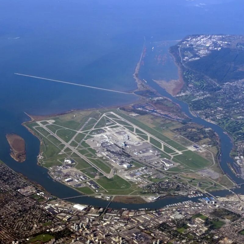 Vancouver International Airport. Vancouver Airport, Canada. Ричмонд Ванкувер. Монреаль с птичьего полета.