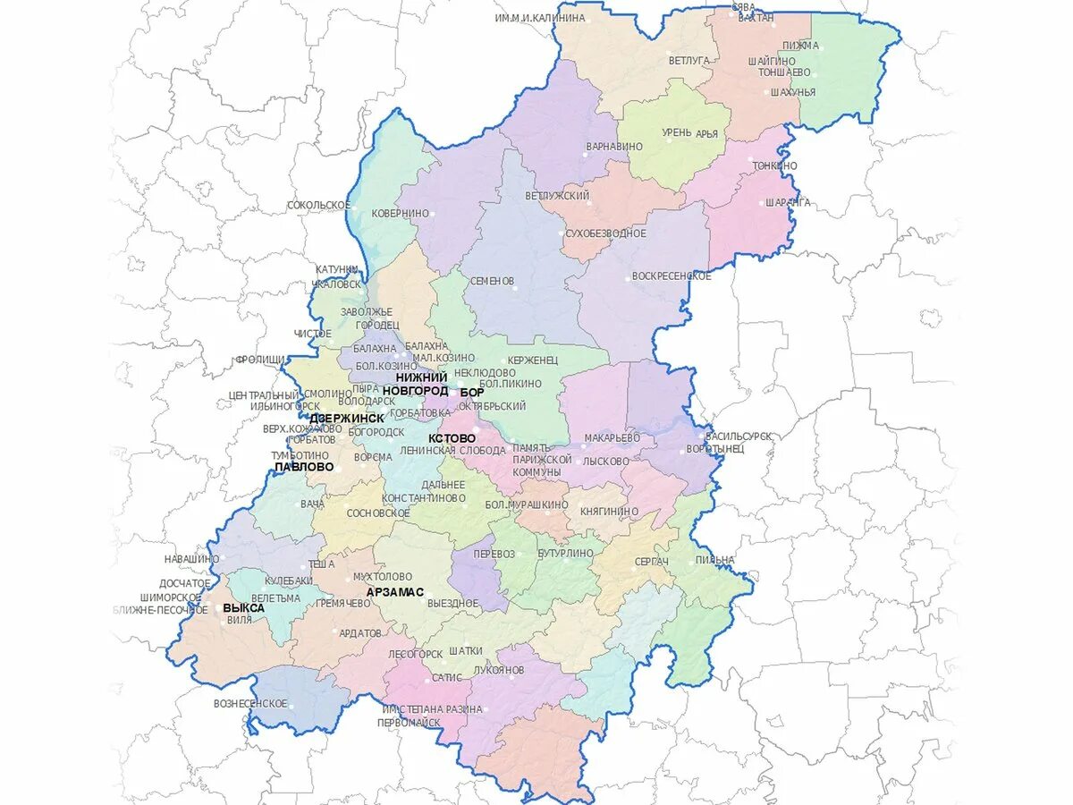 Какой нижегородская область. Карта Нижегородской области. Карта Нижегородской облас. Карта области Нижегородской области. Карта Нижегородской области с населенными пунктами.