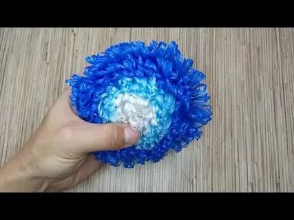 Связать круглую мочалку с вытянутыми петлями