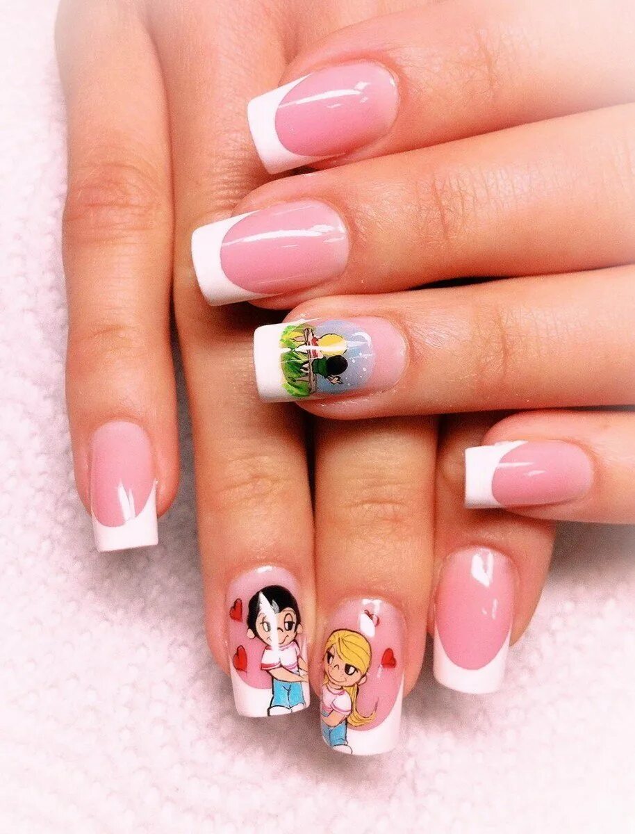 маникюр на короткие ногти квадрат. молодежные френчи. френч твист 2020. маникюр френч необычный. ногти короткие.