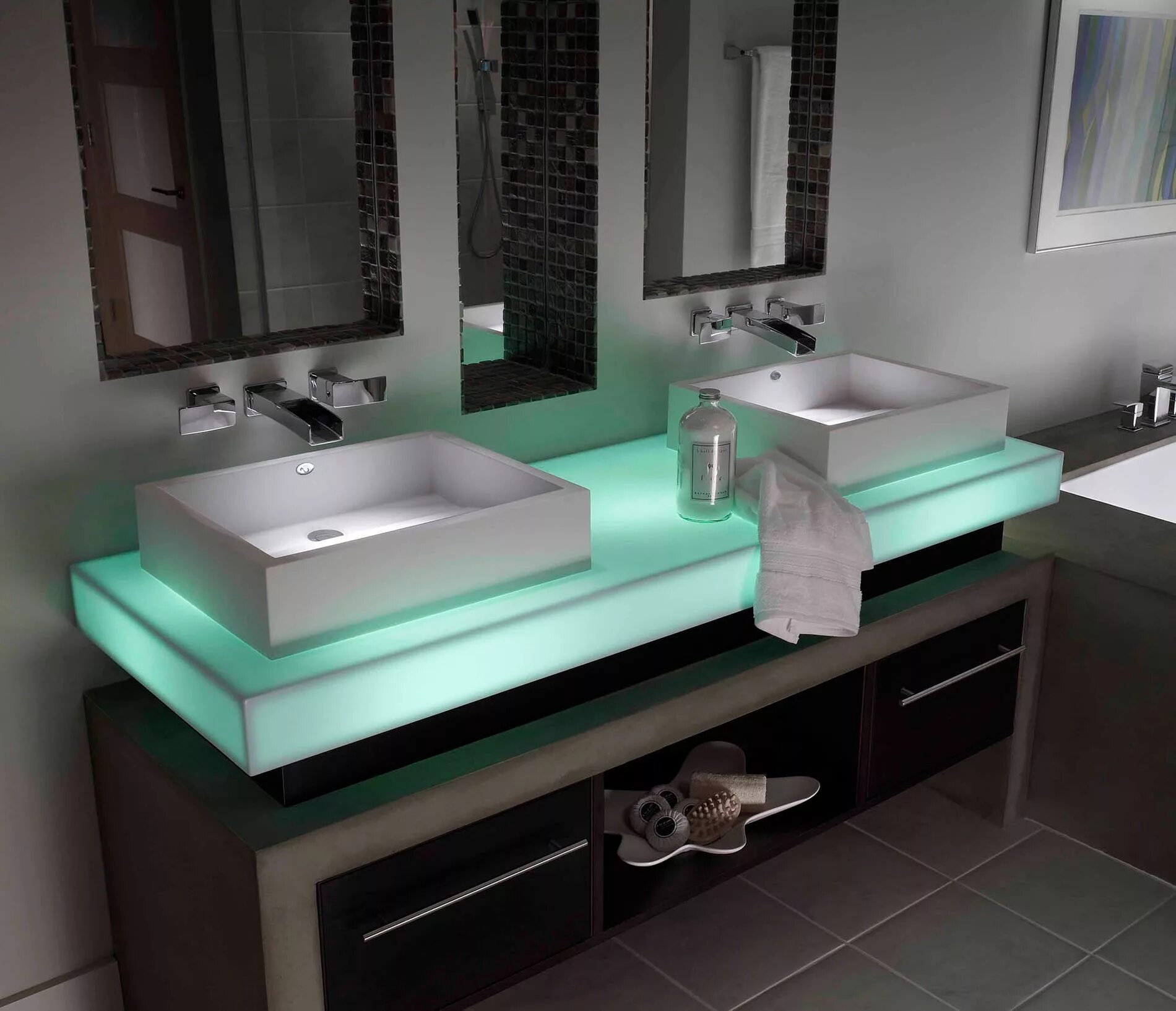 Corian Mint Ice. Камень corian Mint Ice. Раковина corian. Необычные Ванные комнаты. Ванна мебель столешница