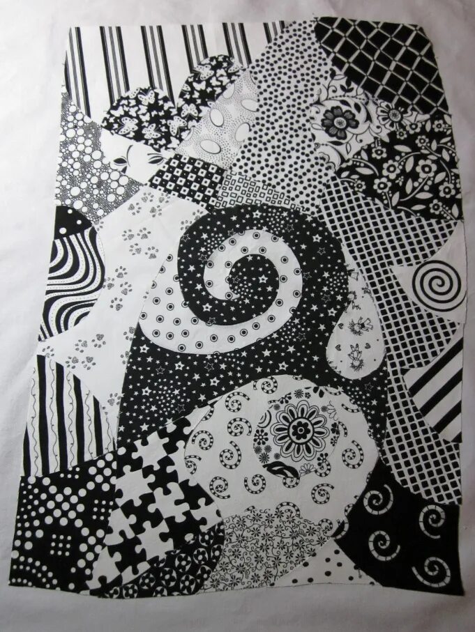 черно белый пэчворк