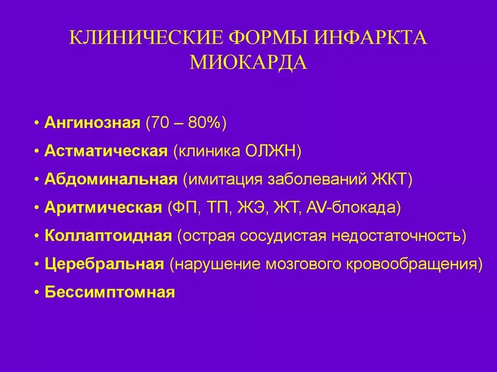 Типы инфаркта миокарда 5 типов таблица Основной симптом при астматической форме инфаркта миокарда: найдено 56 изображен