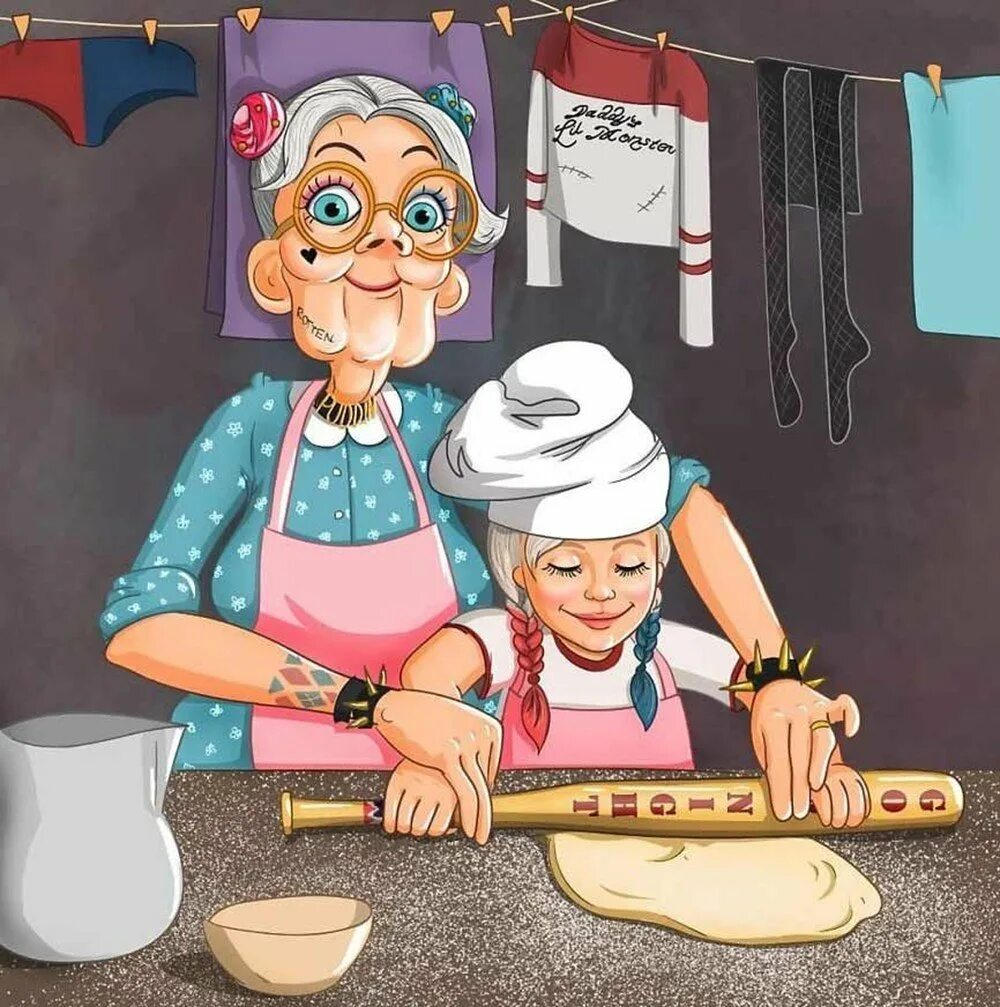 Бабушка рисунок. С днем современных бабушек