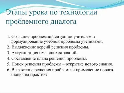 Методы проблемного диалога
