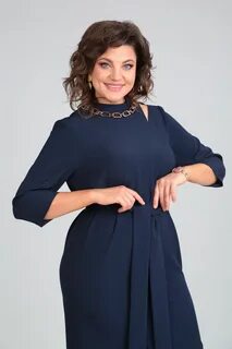 Платье син