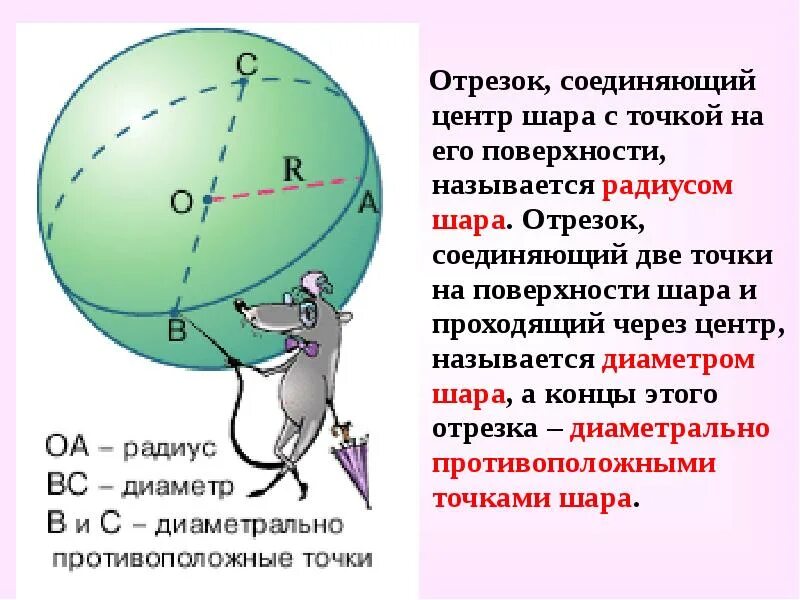 Центр шара называется его. Отрезок на сфере. Центр шара радиус шара. Диаметром шара называется отрезок соединяющий.
