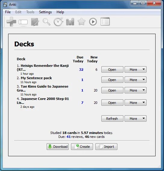 Deck settings