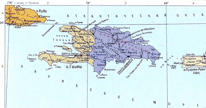 Показать на карте где находится гаити