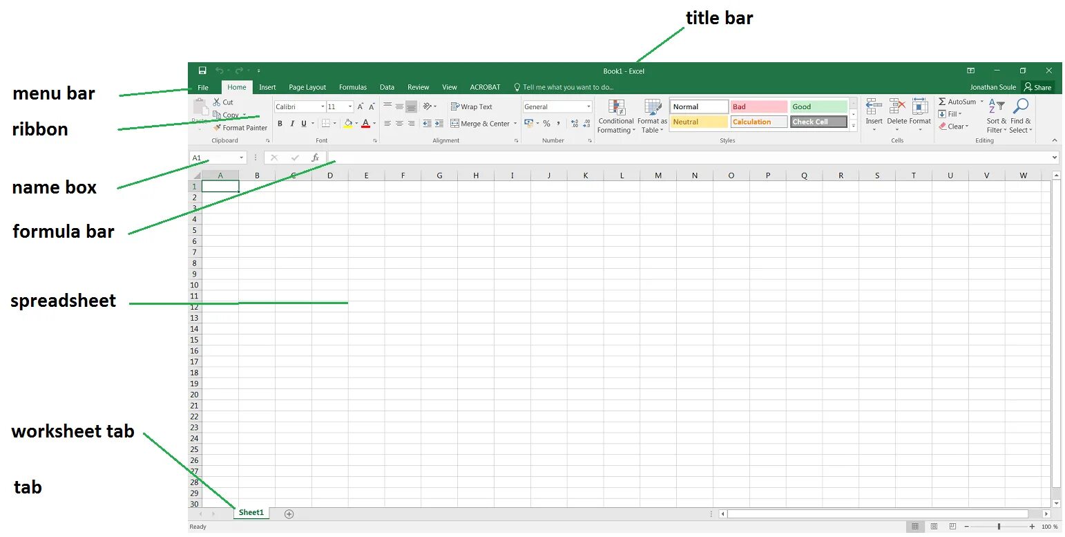 Excel student book. Интерфейс MS excel 2016. Microsoft excel 2016 Интерфейс. Интерфейс эксель 2013. Интерфейс эксель 2016.