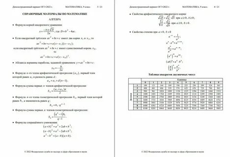 Справочный материал огэ 2025