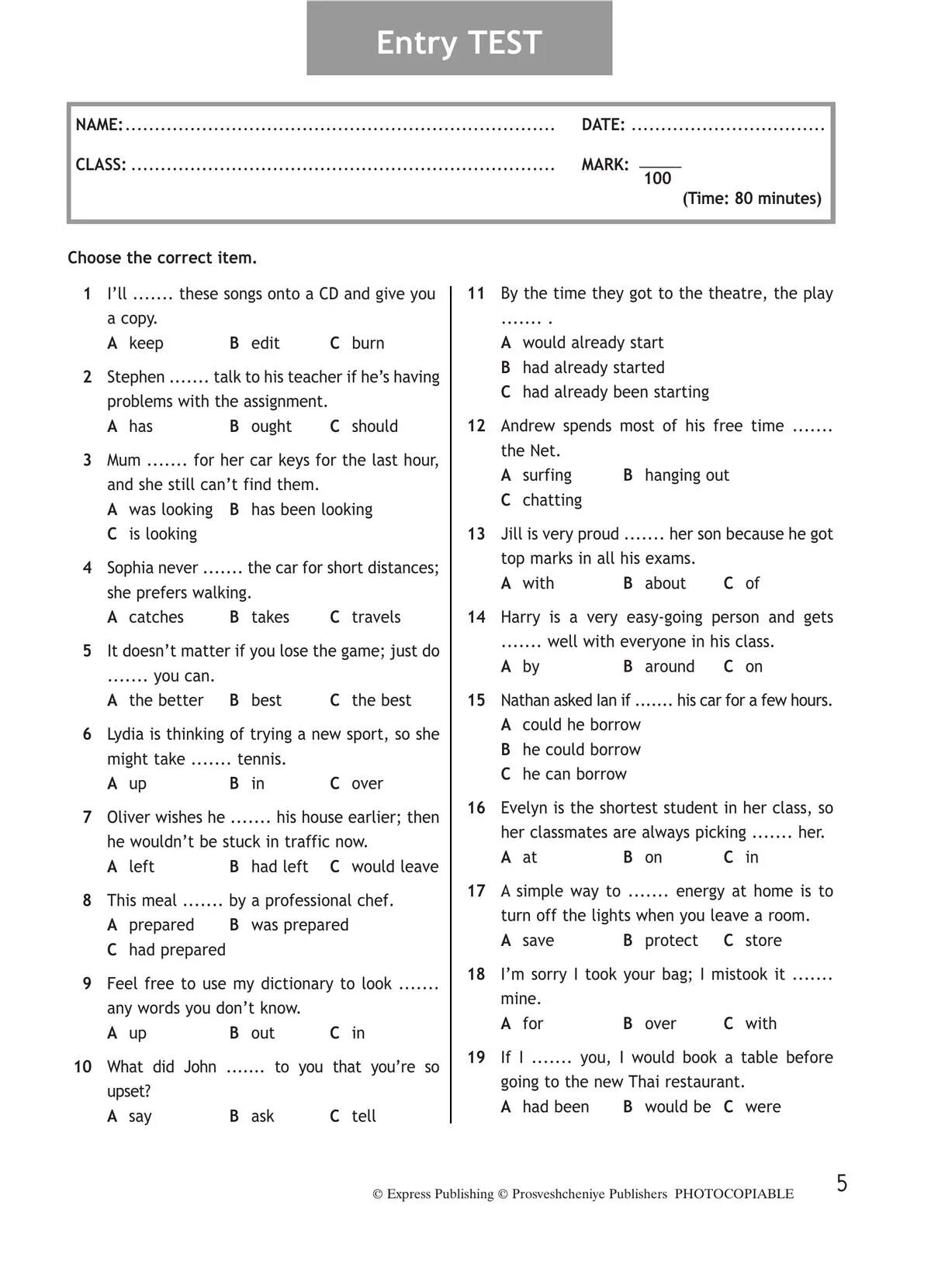 Тест 11 класс спотлайт. Контрольная по английскому языку 2 класс Test booklet. Test booklet 11 класс Spotlight. Контрольная работа по английскому 11 класс. Английский 11 класс Spotlight Test 1 answers.