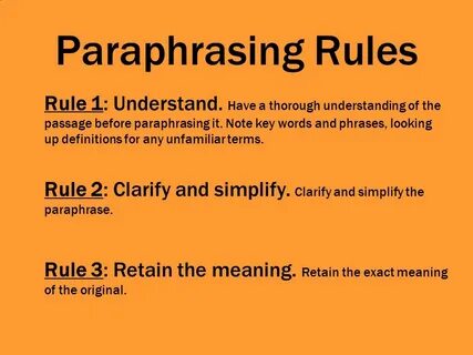 Paraphrasing examples