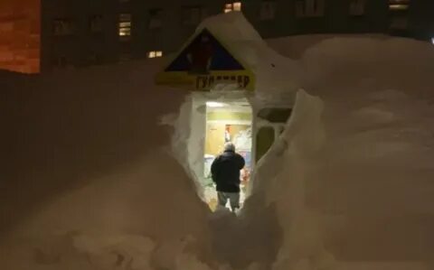 Белый снег заметает подъезды козерог на заснеженном