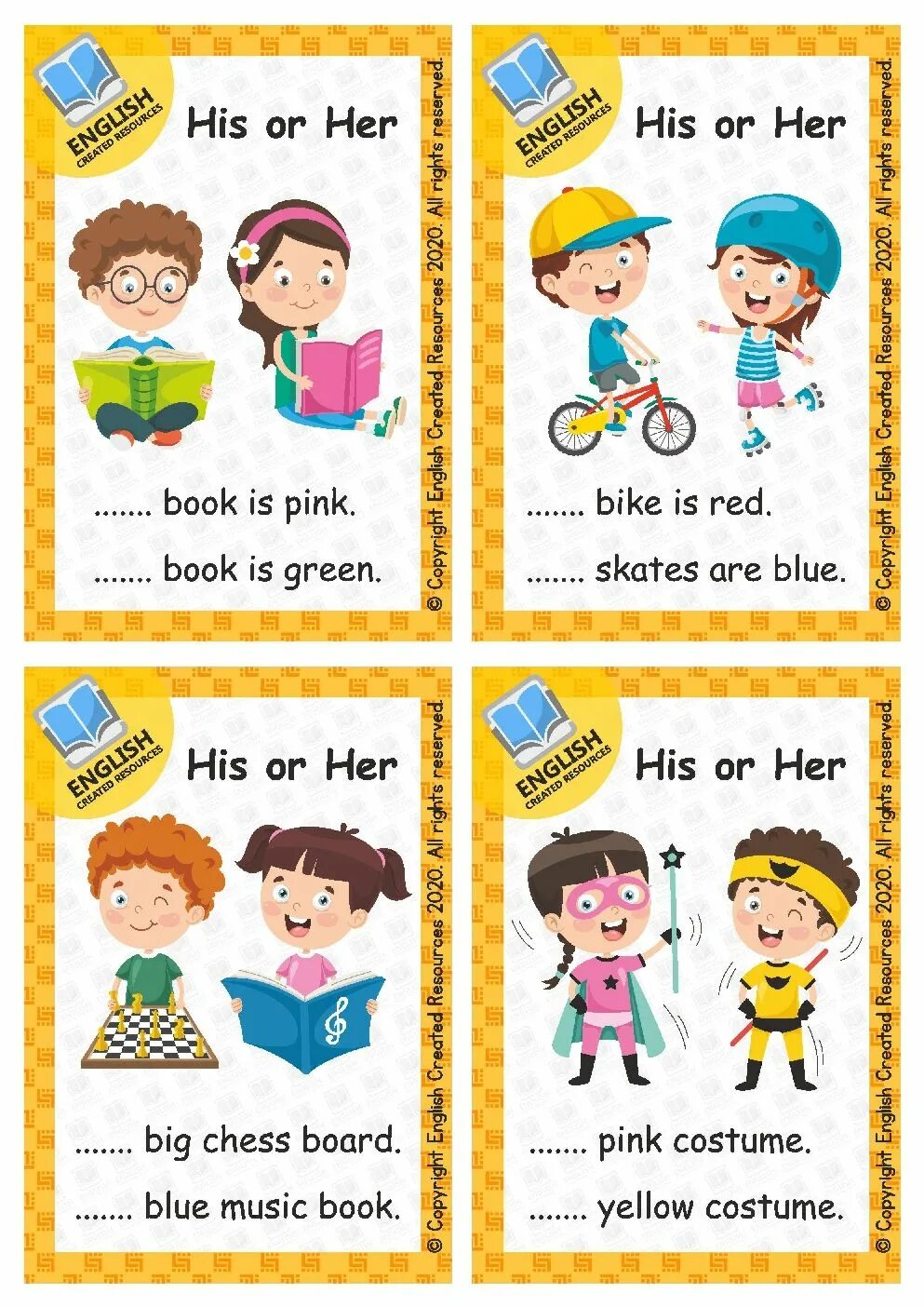 English activities. His & hers. English activities for Kids. English Worksheets for Kids his her. His her worksheet