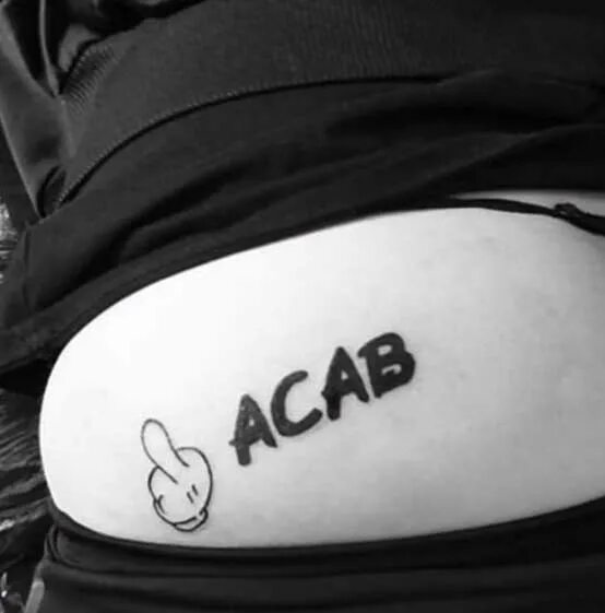 Значение слова a c a b. Надпись акаб тату. Тату акаб на животе. A.C.A.B тату на животе. ACAB тату на груди.