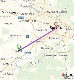 Брянск выгоничи расстояние