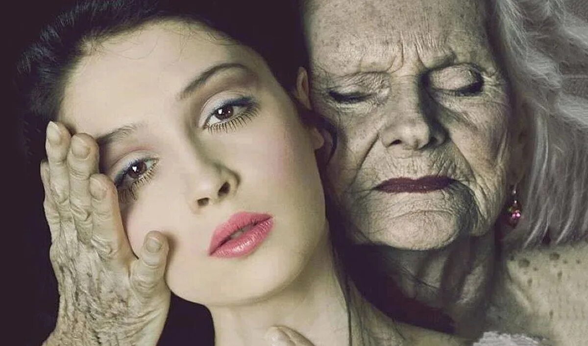 Старение кожи лица. Где люди стареют быстрее. Картина молодость и старость. Продолжительность жизни человека. Старение женщины.