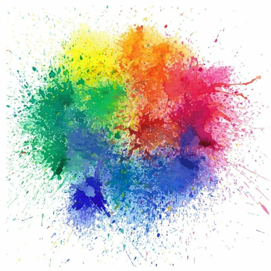 Яркие пятна. Яркие брызги. Брызги краски. Разноцветный фон. Яркий фон для рекламы.