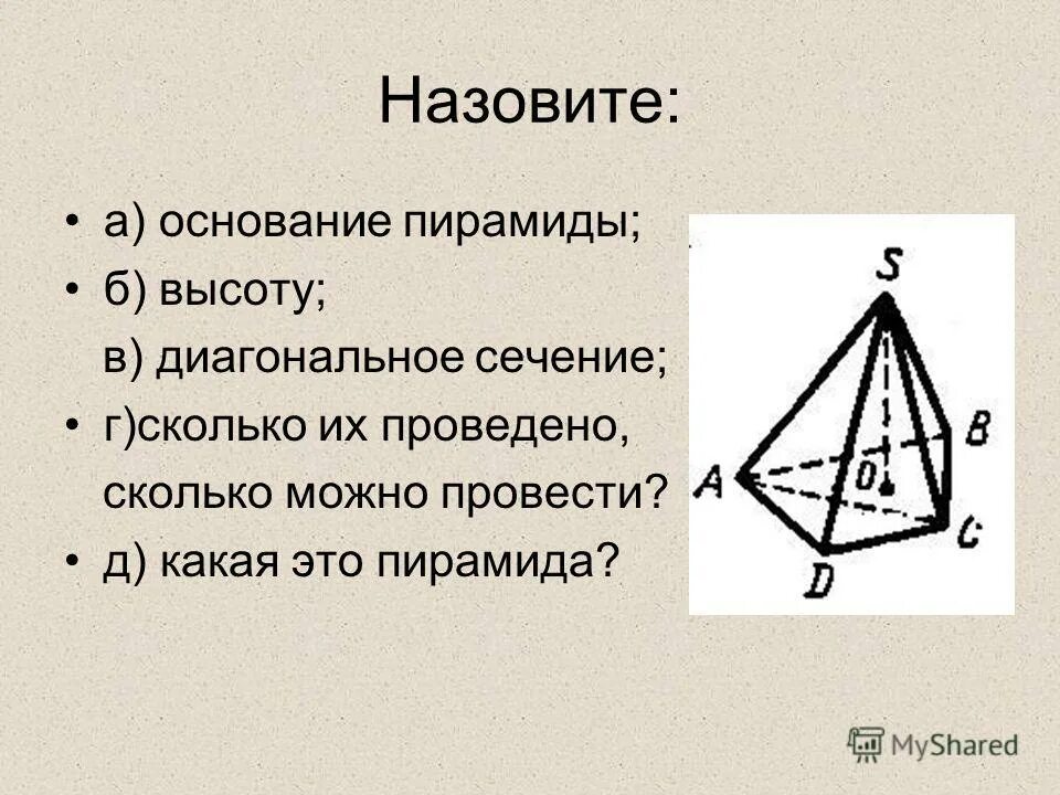 Основание пирамиды. Пирамида правильная пирамида. Диогональное сечение пирамид. Основанием пирамиды называется. Гранями пирамиды являются.