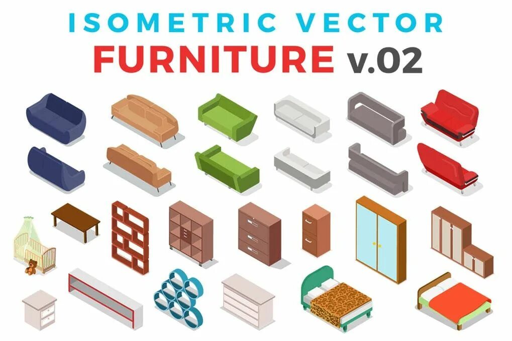 Flat 5 new. Isometric Furniture. Инфографика мебель. Мебель вектор. Set isometric Furniture vector image.