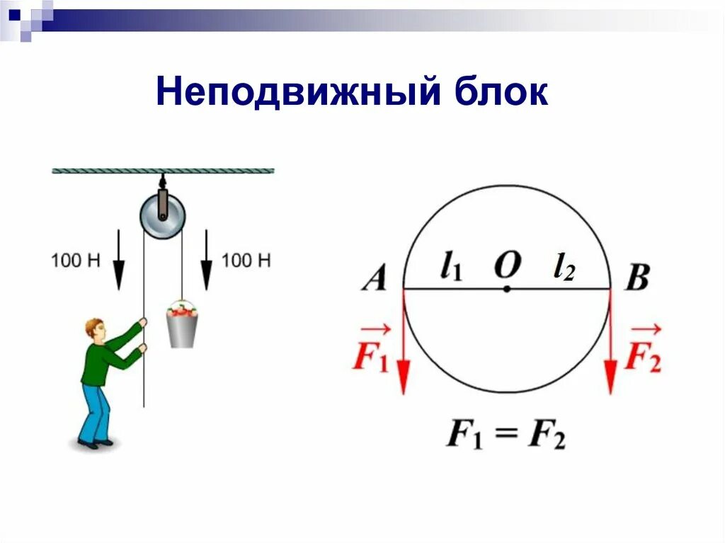 Неподвижный блок физика 7