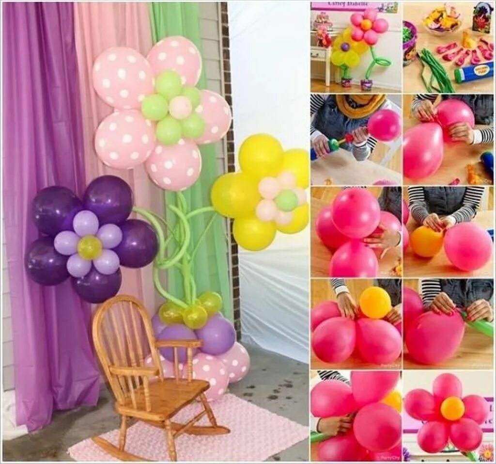 Из шаров без гелия. Украшение дня рождения шарами. Украсить комнату шариками. Украшение шарами на день рождения девочке. Украшение шарами без гелия.