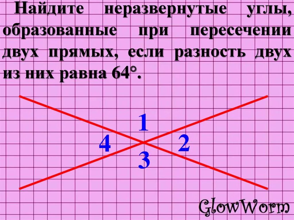 1 из углов образовавшихся. Углы при пересечении 2 прямых. Углы при пересечении прямой. Углы образованные при пересечении прямых. Образованные припересечение двух прямых.