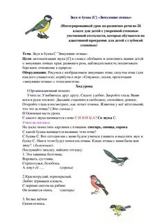 Логопедические занятия зимующие птицы
