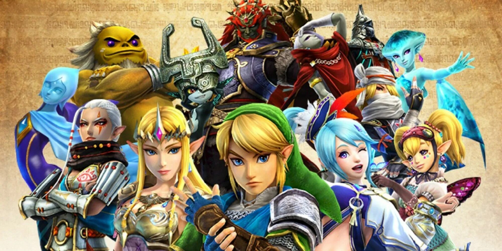 Hyrule Warriors. Зельда картинки где все герои вместе. Link story