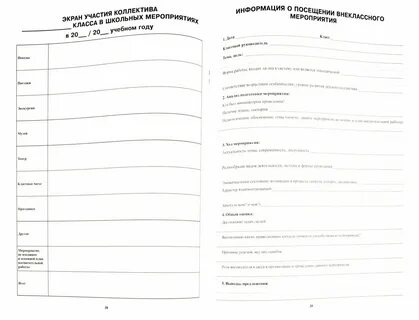 Дневник работы классного руководителя