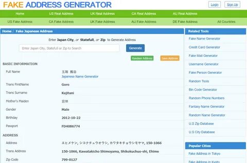 fake address generator japan - www.rlptraining.com.