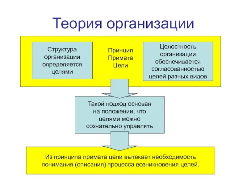 Задачи теории организации. Структура теории организации. Принцип цели в теории организации. Структурные принципы это теория организации. Целостность организации.