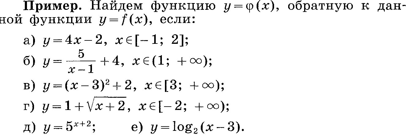 Урок алгебры 10 класс Обратная функция