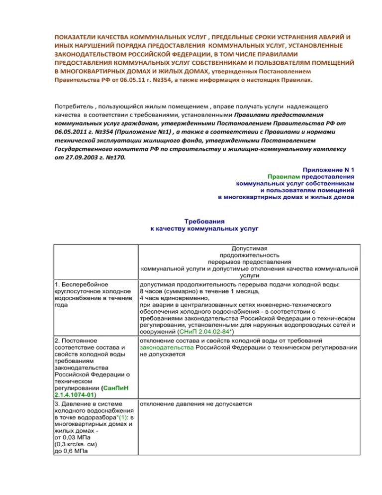 Правилами no 354 приложение 1