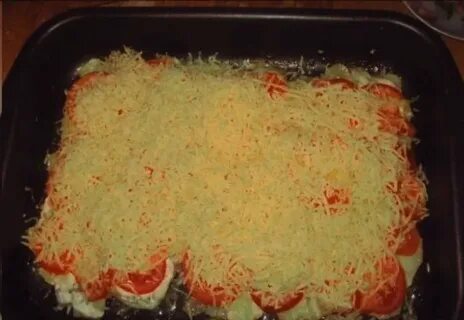 Картошка слоями с мясом и помидорами