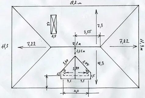 Расчет кровли с чертежом