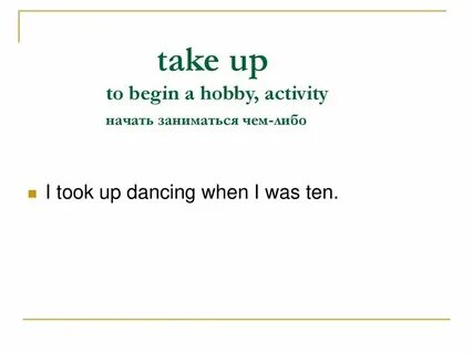 Taking up english