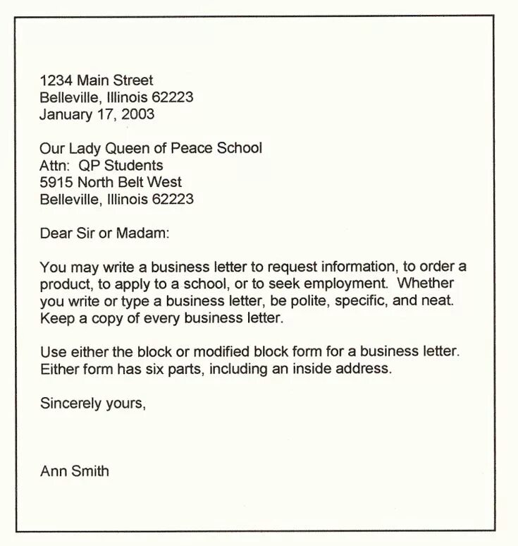 Language of writing letters