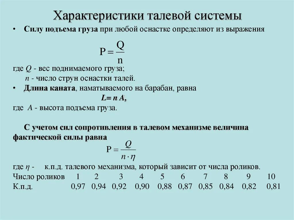 Кпд число. Талевая оснастка 4х5. кпд талевой системы 5х6. формула наработки талевого каната. оснастка талевой системы.