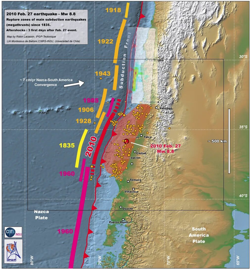 Землетрясение в южной америке. Землетрясение в Чили 2010. Землетрясение в Чили 1960 на карте. Сейсмическая карта Чили. Чилийское землетрясение.