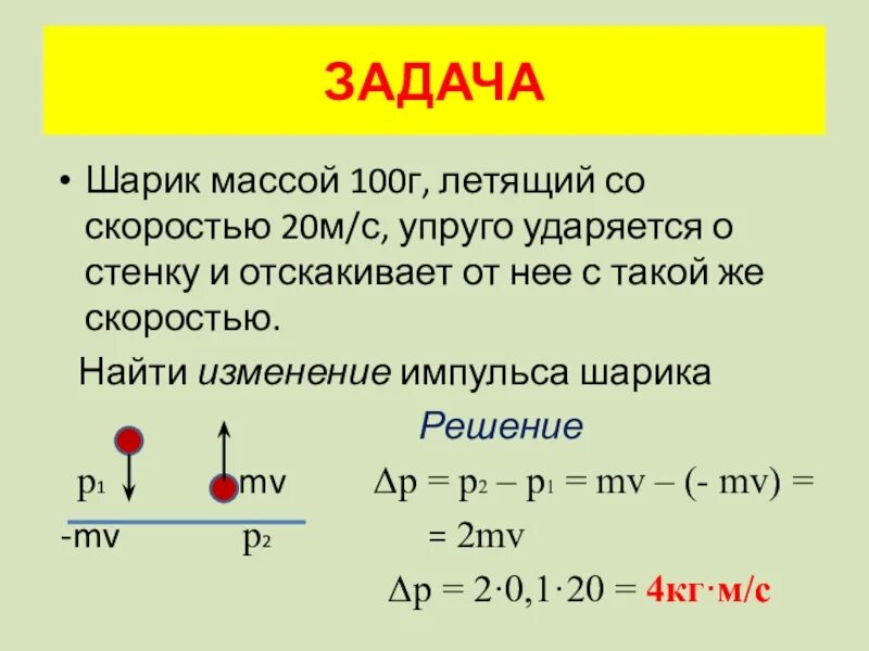 Импульс м. Шар массой 100 г движется со скоростью 20м/с. Шарик массой 100 г. Шар массой 100 г движется со скоростью 5 м/с после удара. Изменение импульса шарика.